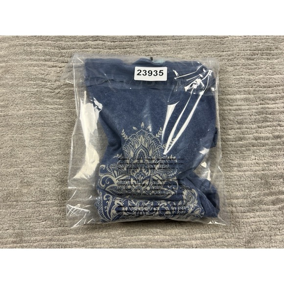 Maurices Top Womens XL Blue Short Sleeve Embellished Made in USA Cotton Blend - Picture 13 of 13